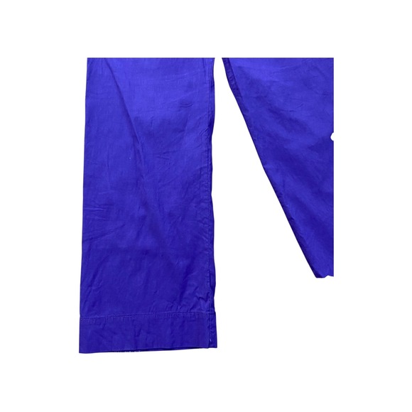 Maeve‎ Anthropologie Wide Leg Crop Pants Women's Size 28 Royal Blue Linen Blend - Picture 3 of 13